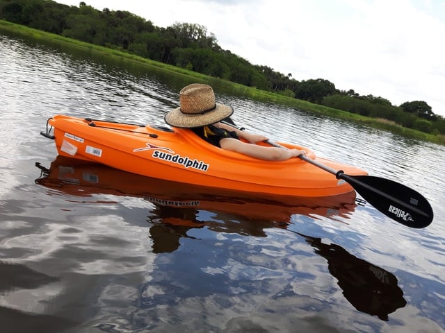 Person relaxing in kayak