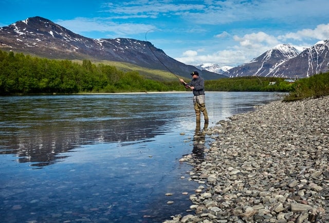 Man Fishing on river